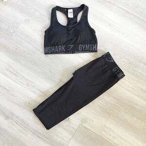 Gymshark Black Leggings & Sports Bra Size Small and M Seamless
